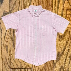 Vintage 80’s Hampton Pink Pinstriped Bird Embroidered Button Up Shirt